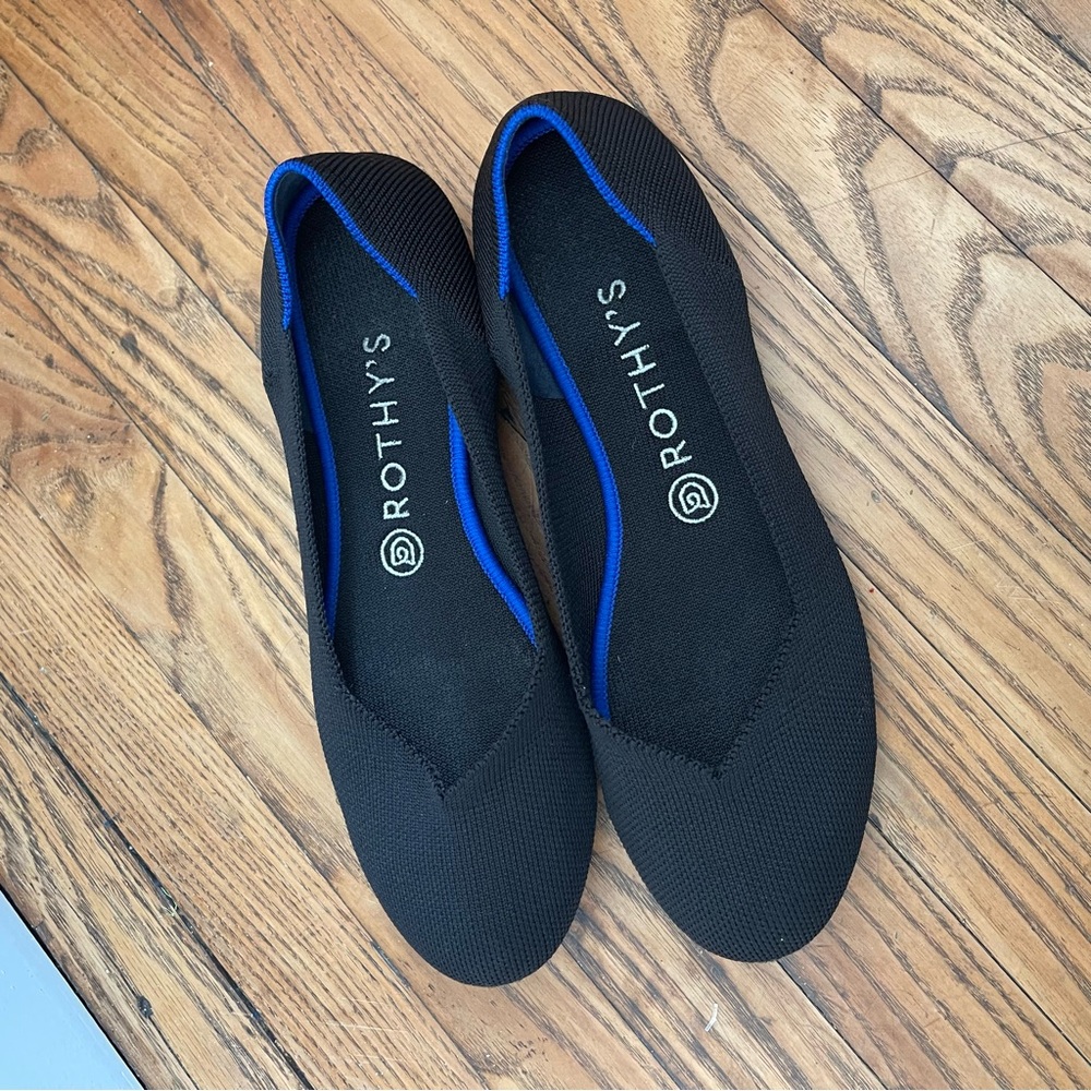 Rothy's The Point Black Slip On Flat Shoes Women's Size US 9 Comfort Workwear